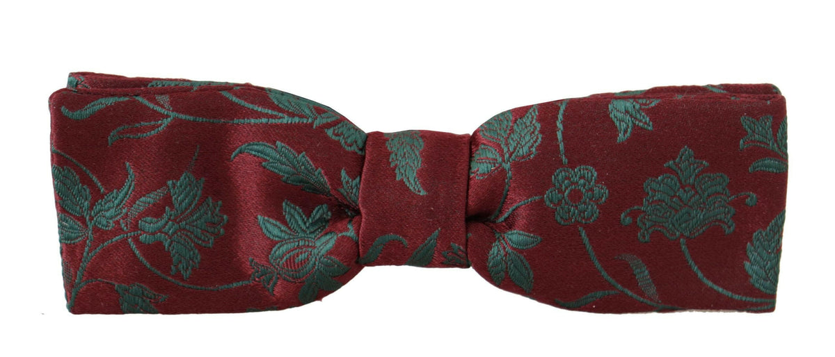 Dolce & Gabbana Maroon Pattern Adjustable Neck Papillon Bow Tie -  Neckties, Men -  Dolce & Gabbana.