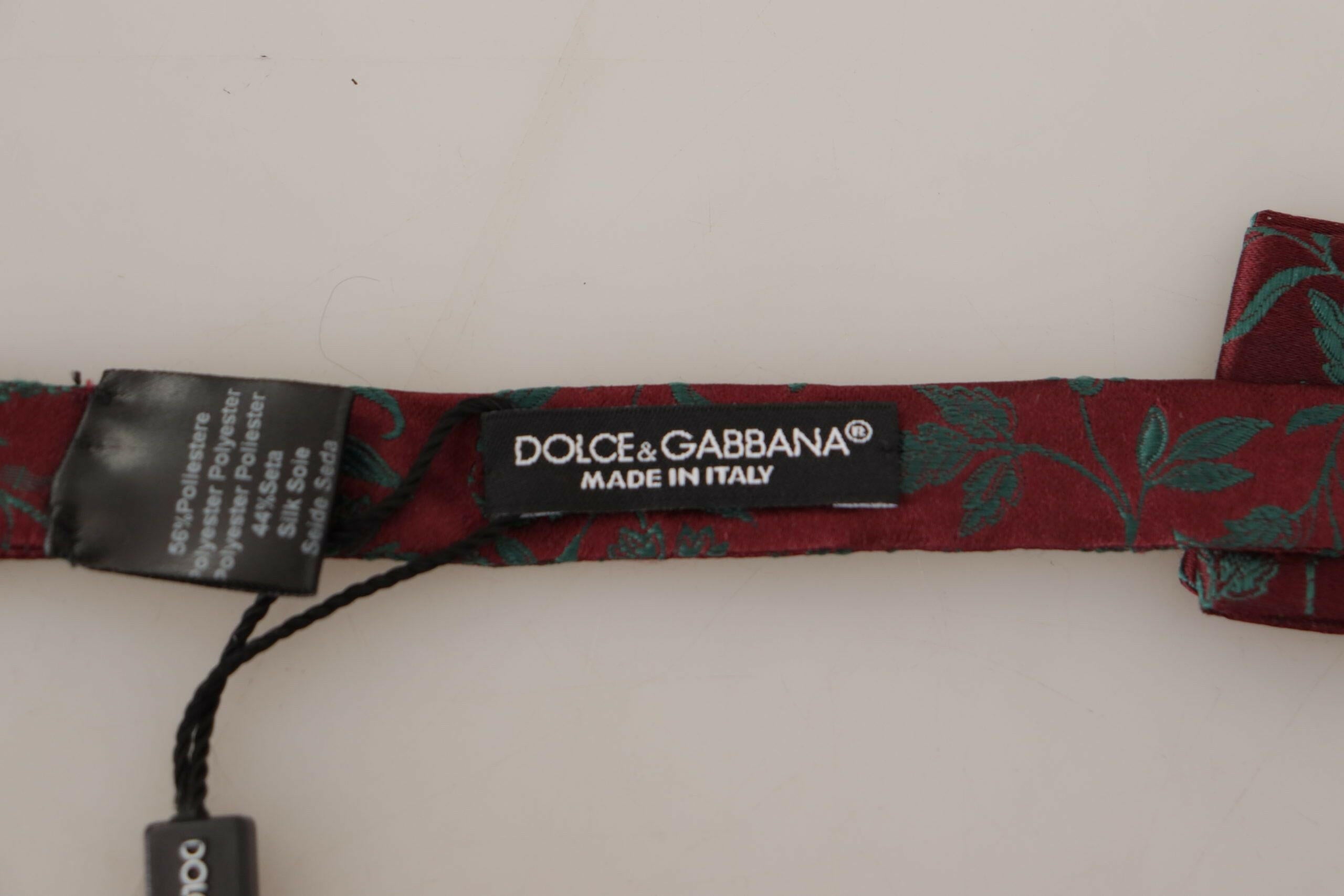Dolce & Gabbana Maroon Pattern Adjustable Neck Papillon Bow Tie -  Neckties, Men -  Dolce & Gabbana. Dolce & Gabbana Maroon Pattern Adjustable Neck Papillon Bow Tie -  Neckties, Men -  Dolce & Gabbana.