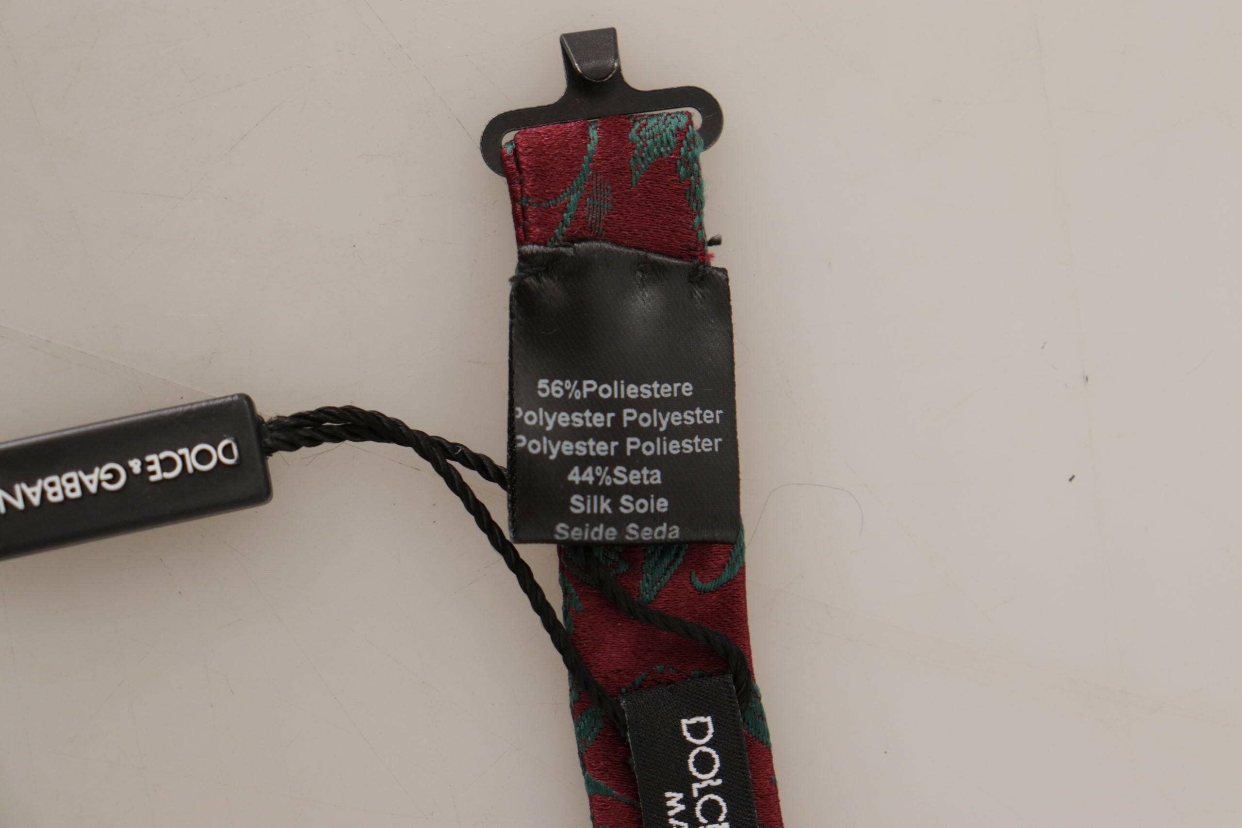 Dolce & Gabbana Maroon Pattern Adjustable Neck Papillon Bow Tie -  Neckties, Men -  Dolce & Gabbana. Dolce & Gabbana Maroon Pattern Adjustable Neck Papillon Bow Tie -  Neckties, Men -  Dolce & Gabbana.