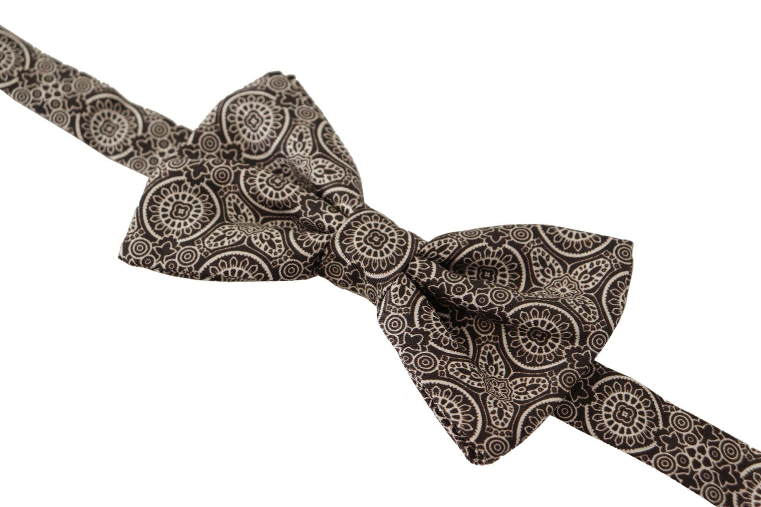 Dolce & Gabbana Black white 100% Silk Adjustable Neck Papillon Tie -  Neckties, Men -  Dolce & Gabbana. Dolce & Gabbana Black white 100% Silk Adjustable Neck Papillon Tie -  Neckties, Men -  Dolce & Gabbana.