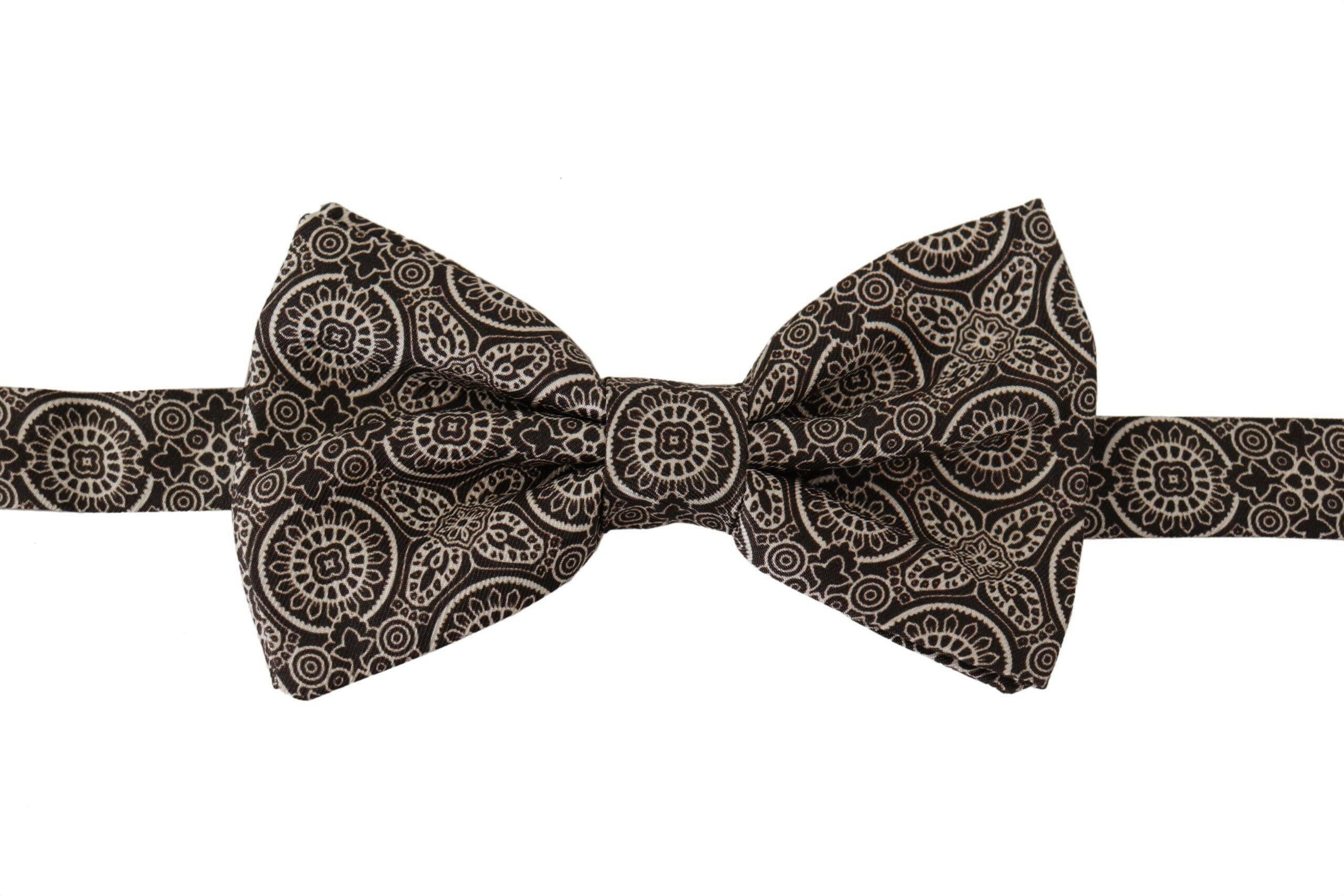 Dolce & Gabbana Black white 100% Silk Adjustable Neck Papillon Tie -  Neckties, Men -  Dolce & Gabbana. Dolce & Gabbana Black white 100% Silk Adjustable Neck Papillon Tie -  Neckties, Men -  Dolce & Gabbana.