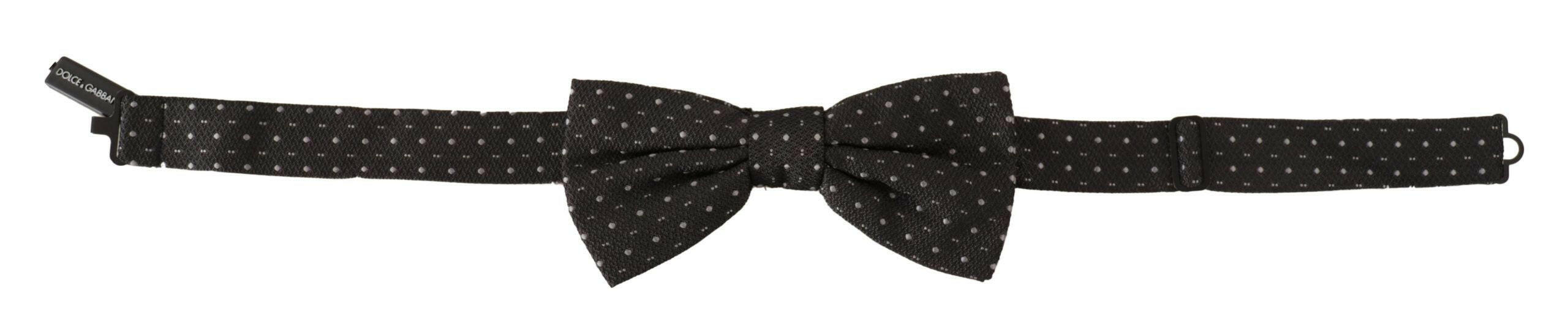 Dolce & Gabbana Gray Polka Dot 100% Silk Neck Papillon Tie -  Neckties, Men -  Dolce & Gabbana. Dolce & Gabbana Gray Polka Dot 100% Silk Neck Papillon Tie -  Neckties, Men -  Dolce & Gabbana.