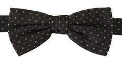 Dolce & Gabbana Gray Polka Dot 100% Silk Neck Papillon Tie -  Neckties, Men -  Dolce & Gabbana.