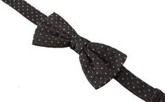 Dolce & Gabbana Gray Polka Dot 100% Silk Neck Papillon Tie -  Neckties, Men -  Dolce & Gabbana.