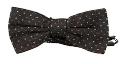 Dolce & Gabbana Gray Polka Dot 100% Silk Neck Papillon Tie -  Neckties, Men -  Dolce & Gabbana.
