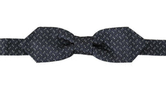 Dolce & Gabbana Blue Gray Polka Dot 100% Silk Neck Papillon Tie -  Neckties, Men -  Dolce & Gabbana.