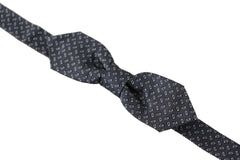 Dolce & Gabbana Blue Gray Polka Dot 100% Silk Neck Papillon Tie -  Neckties, Men -  Dolce & Gabbana.