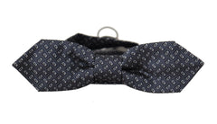 Dolce & Gabbana Blue Gray Polka Dot 100% Silk Neck Papillon Tie -  Neckties, Men -  Dolce & Gabbana.