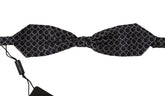 Dolce & Gabbana Black White Round 100% Silk Neck Papillon  Tie -  Neckties, Men -  Dolce & Gabbana.