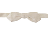 Dolce & Gabbana White 100% Silk Slim Adjustable Neck Papillon Tie -  Neckties, Men -  Dolce & Gabbana.