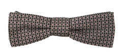 Dolce & Gabbana Black White Flower Pattern Silk Neck Papillon Tie -  Neckties, Men -  Dolce & Gabbana.
