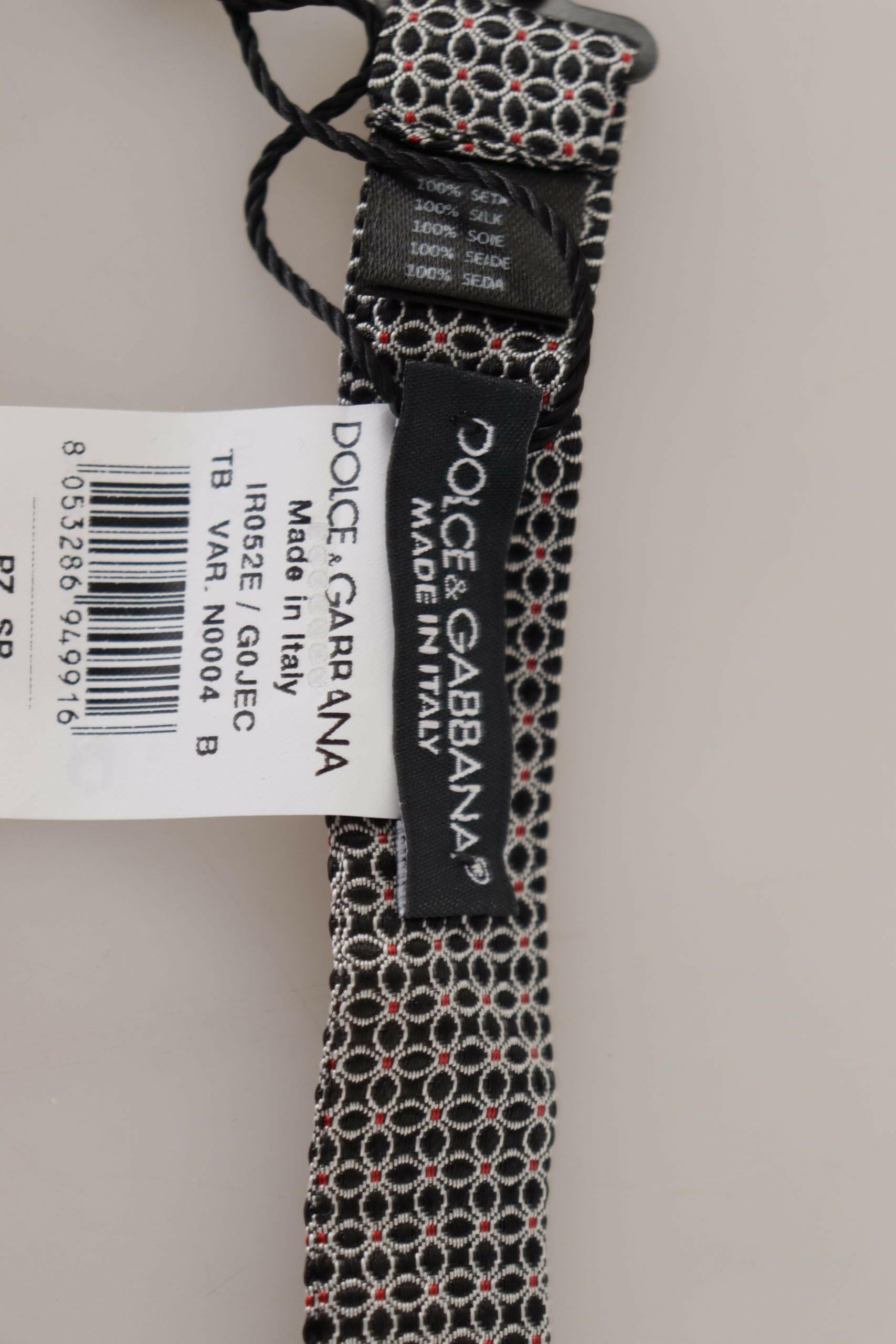 Dolce & Gabbana Black White Flower Pattern Silk Neck Papillon Tie -  Neckties, Men -  Dolce & Gabbana. Dolce & Gabbana Black White Flower Pattern Silk Neck Papillon Tie -  Neckties, Men -  Dolce & Gabbana.