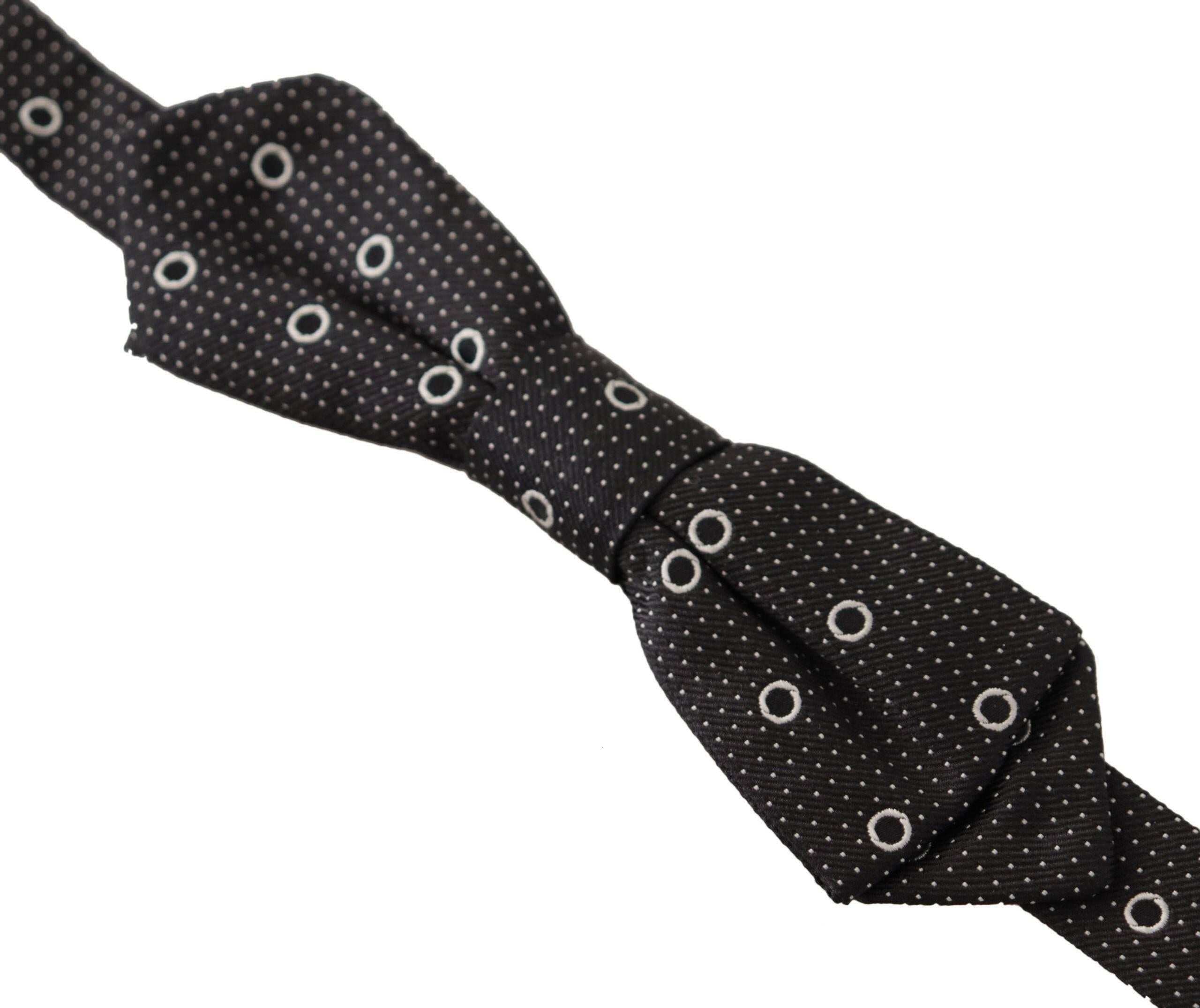 Dolce & Gabbana Black White Polka Dot 100% Silk Neck Papillon Tie -  Neckties, Men -  Dolce & Gabbana. Dolce & Gabbana Black White Polka Dot 100% Silk Neck Papillon Tie -  Neckties, Men -  Dolce & Gabbana.