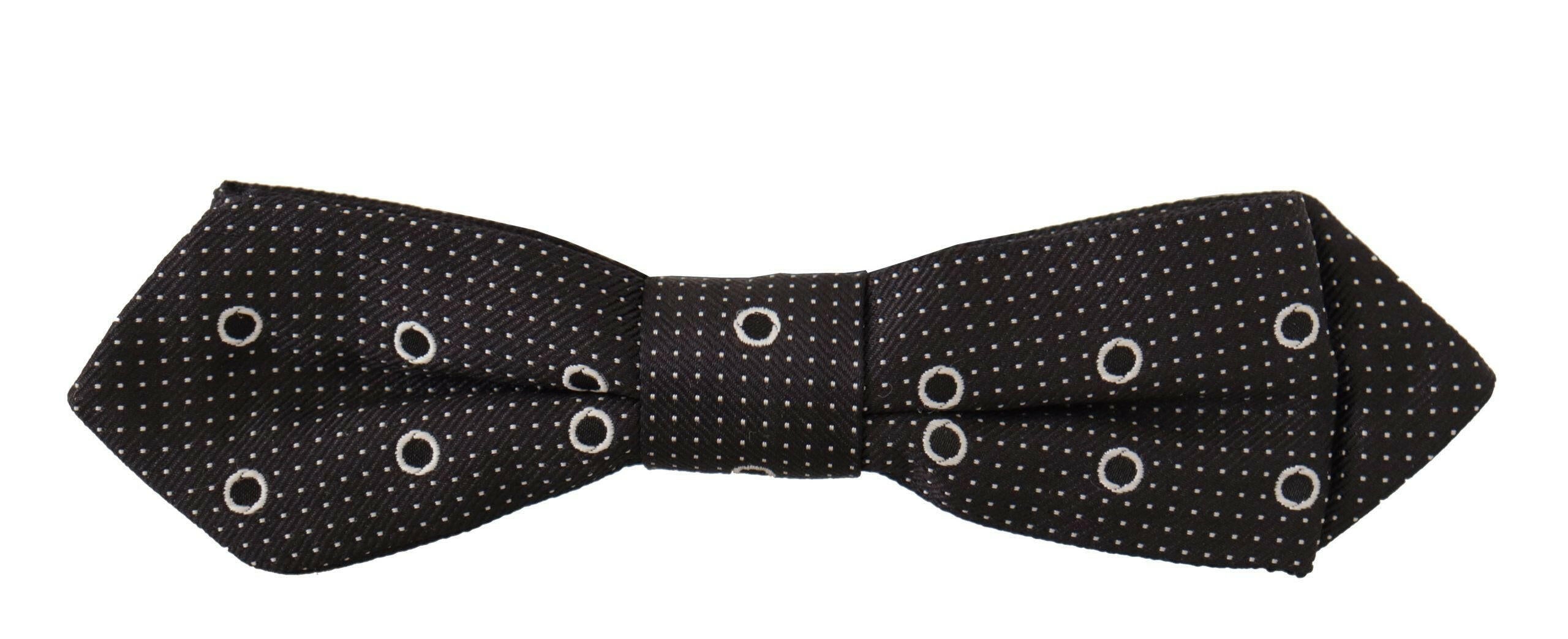 Dolce & Gabbana Black White Polka Dot 100% Silk Neck Papillon Tie -  Neckties, Men -  Dolce & Gabbana.