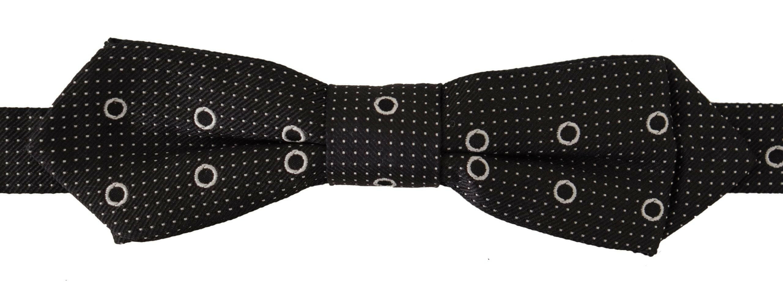 Dolce & Gabbana Black White Polka Dot 100% Silk Neck Papillon Tie -  Neckties, Men -  Dolce & Gabbana. Dolce & Gabbana Black White Polka Dot 100% Silk Neck Papillon Tie -  Neckties, Men -  Dolce & Gabbana.