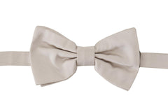 Dolce & Gabbana Gray 100% Silk Adjustable Neck Papillon Tie -  Neckties, Men -  Dolce & Gabbana.