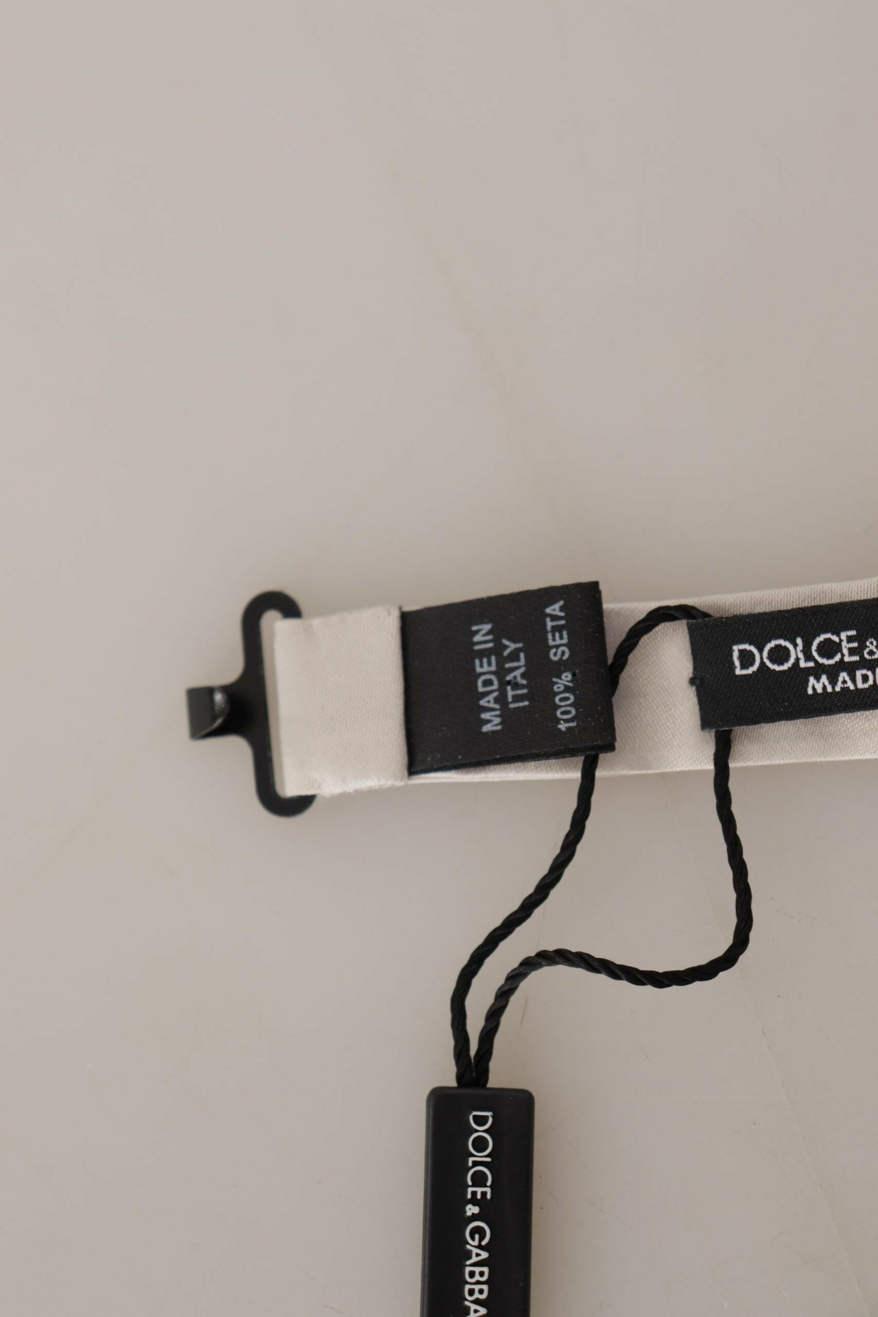 Dolce & Gabbana Gray 100% Silk Adjustable Neck Papillon Tie -  Neckties, Men -  Dolce & Gabbana. Dolce & Gabbana Gray 100% Silk Adjustable Neck Papillon Tie -  Neckties, Men -  Dolce & Gabbana.