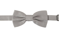 Dolce & Gabbana Gray 100% Silk Adjustable Neck Papillon Tie -  Neckties, Men -  Dolce & Gabbana.