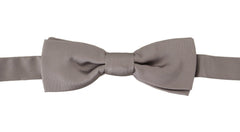 Dolce & Gabbana Silver 100% Silk Slim Adjustable Neck Papillon Tie -  Neckties, Men -  Dolce & Gabbana.