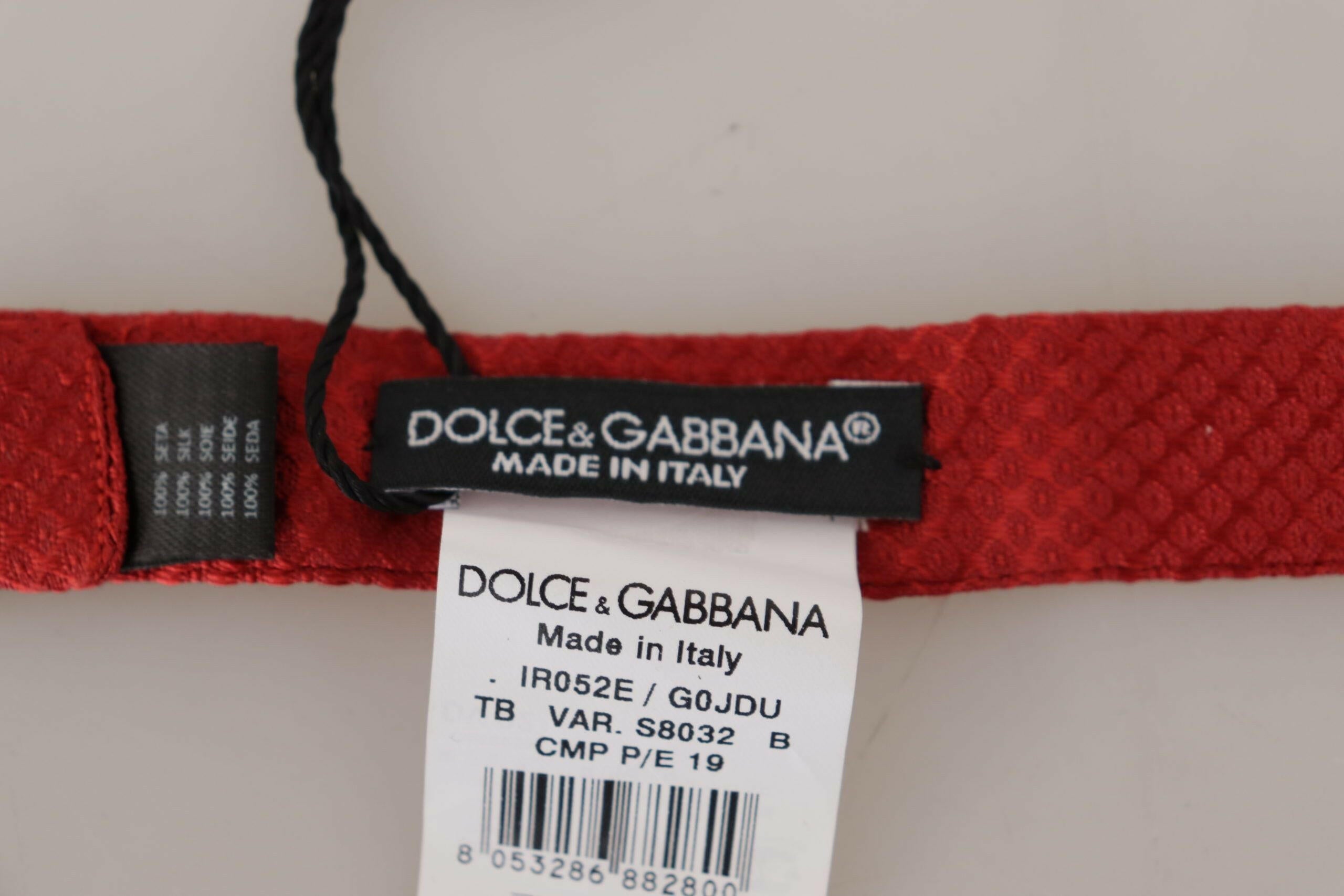 Dolce & Gabbana Red 100% Silk Adjustable Neck Papillon Tie -  Neckties, Men -  Dolce & Gabbana. Dolce & Gabbana Red 100% Silk Adjustable Neck Papillon Tie -  Neckties, Men -  Dolce & Gabbana.