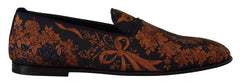 Dolce & Gabbana Blue Rust Floral Slippers Loafers Shoes -   -  Dolce & Gabbana.