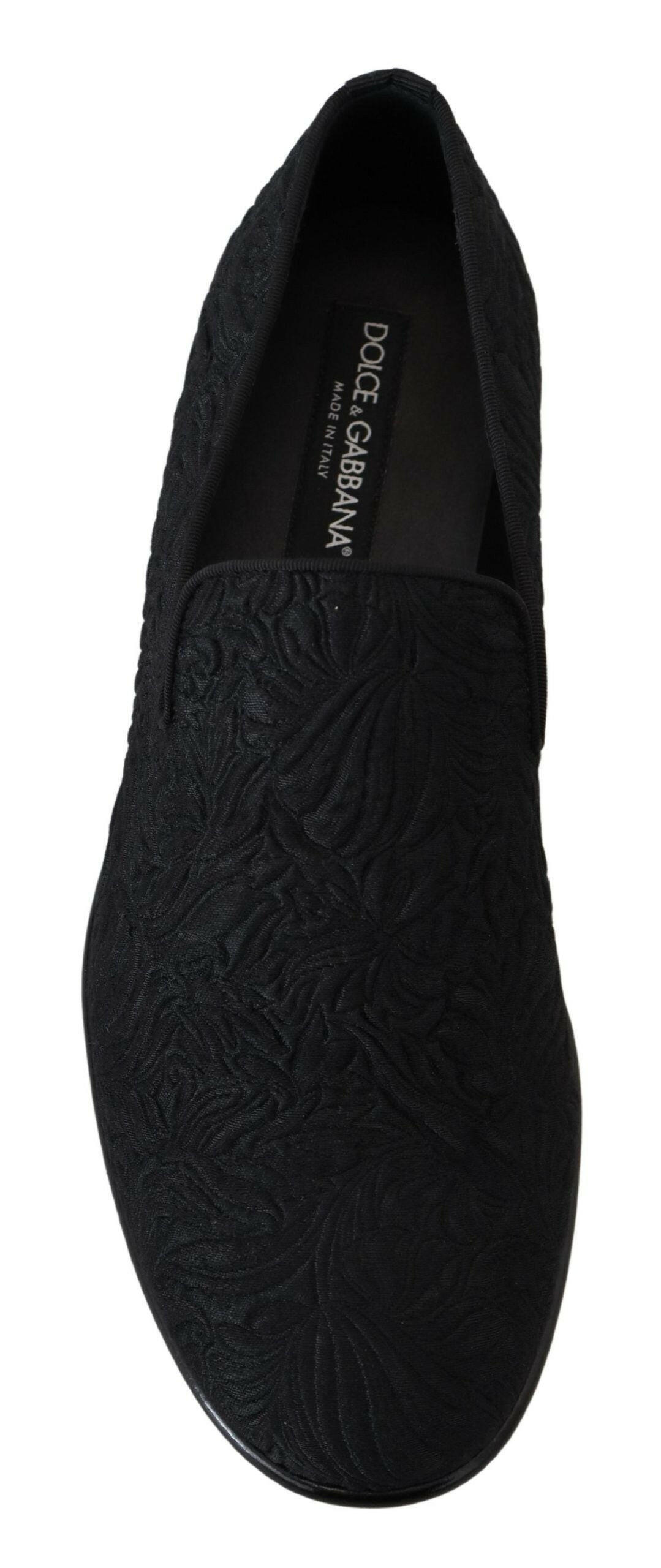 Dolce & Gabbana Black Floral Jacquard Slippers Loafers Shoes -   -  Dolce & Gabbana. Dolce & Gabbana Black Floral Jacquard Slippers Loafers Shoes -   -  Dolce & Gabbana.