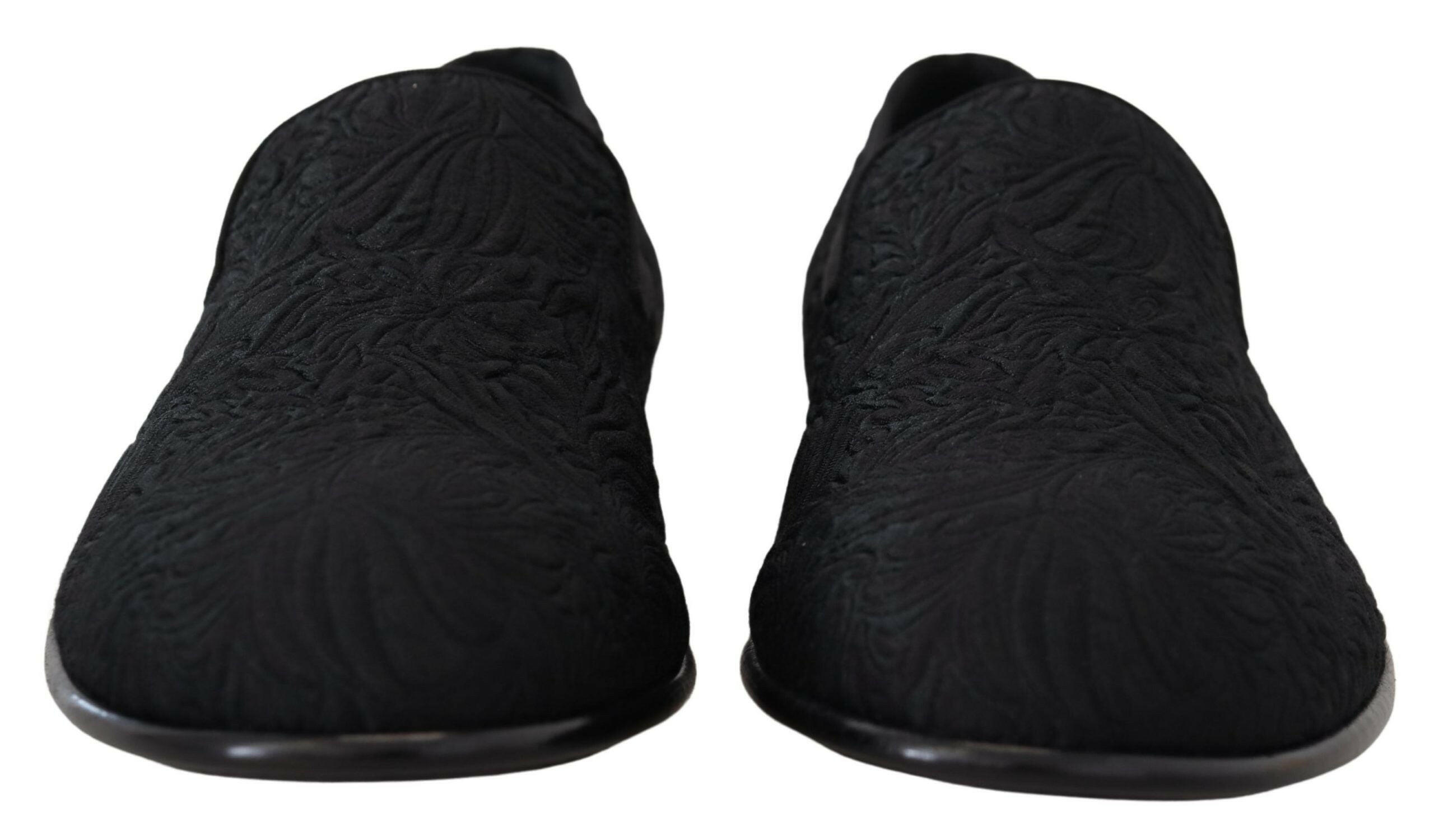 Dolce & Gabbana Black Floral Jacquard Slippers Loafers Shoes -   -  Dolce & Gabbana. Dolce & Gabbana Black Floral Jacquard Slippers Loafers Shoes -   -  Dolce & Gabbana.