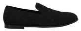 Dolce & Gabbana Black Floral Jacquard Slippers Loafers Shoes -   -  Dolce & Gabbana.