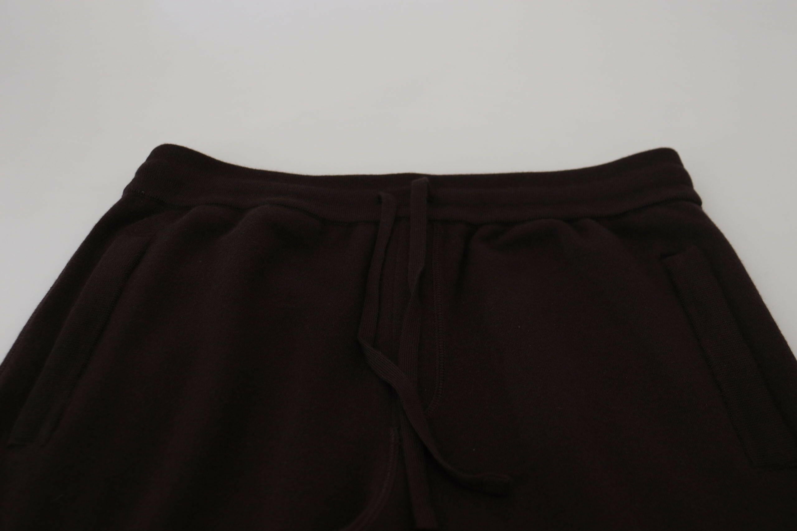 Dolce & Gabbana Brown Cashmere Trousers Bottoms Drawstring Pants -   -  Dolce & Gabbana. Dolce & Gabbana Brown Cashmere Trousers Bottoms Drawstring Pants -   -  Dolce & Gabbana.