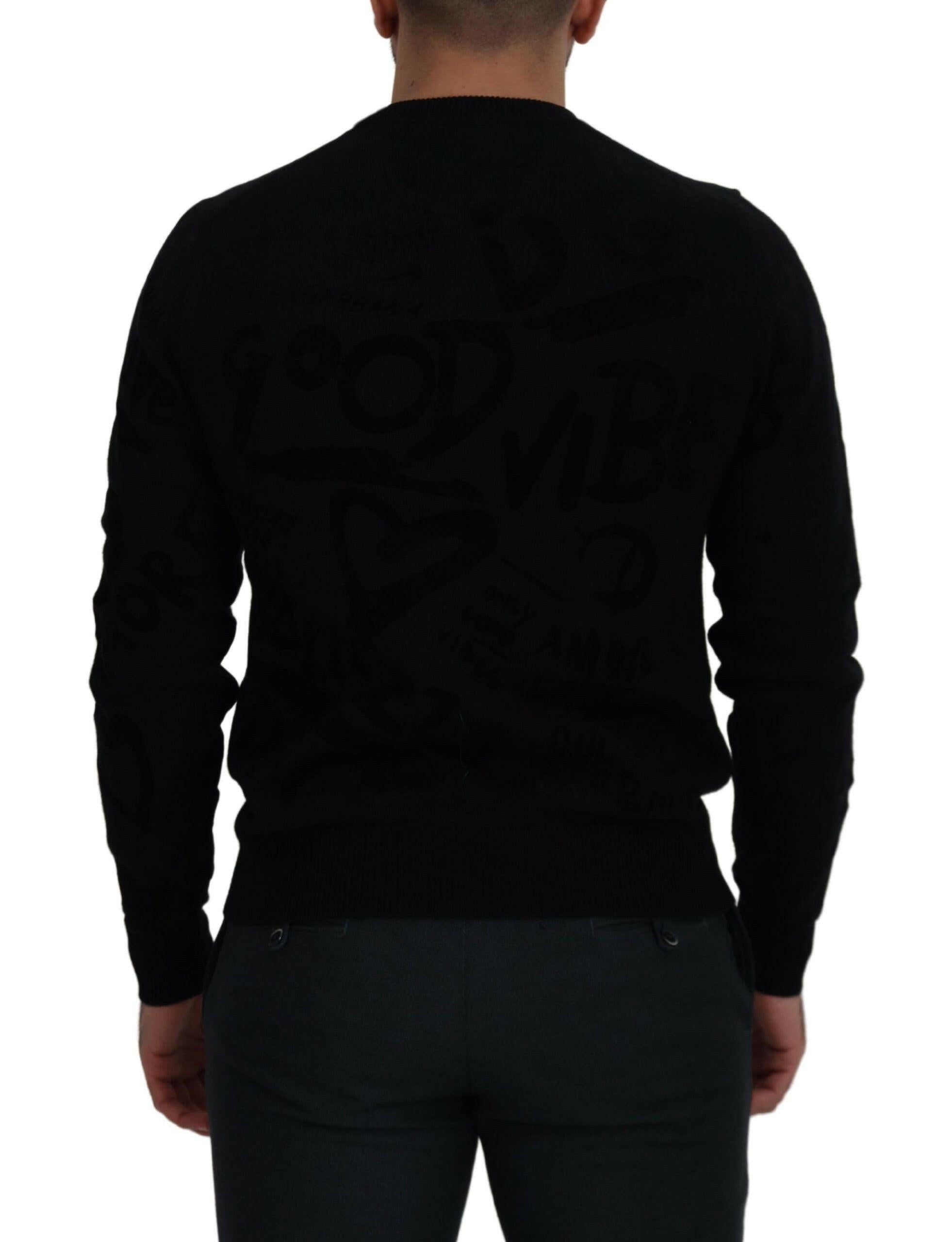 Dolce & Gabbana Black Wool Logo Pattern Crewneck Pullover Sweater -   -  Dolce & Gabbana. Dolce & Gabbana Black Wool Logo Pattern Crewneck Pullover Sweater -   -  Dolce & Gabbana.