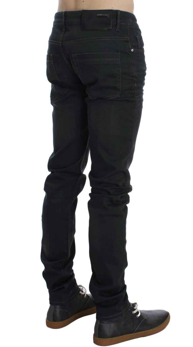 Acht Gray Cotton Stretch Slim Fit Jeans -   -  Acht.