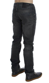 Acht Gray Cotton Regular Low Fit Jeans -   -  Acht.
