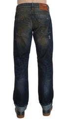 Acht Blue Wash Cotton Regular Straight Fit Jeans -   -  Acht.
