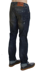 Acht Blue Wash Cotton Regular Straight Fit Jeans -   -  Acht.