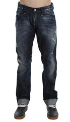 Acht Blue Cotton Regular Straight Fit Jeans -   -  Acht.