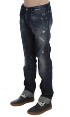 Acht Blue Cotton Regular Straight Fit Jeans -   -  Acht.