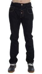 Acht Blue Cotton Regular Straight Fit Jeans -   -  Acht.