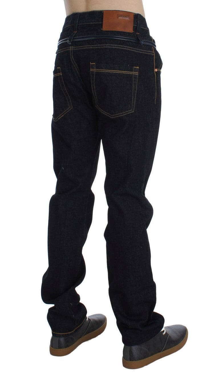 Acht Blue Cotton Regular Straight Fit Jeans -   -  Acht.