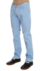 Acht Blue Cotton Stretch Low Waist Fit Jeans -   -  Acht.