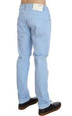 Acht Blue Cotton Stretch Low Waist Fit Jeans -   -  Acht.