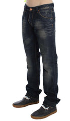 Acht Blue Wash Straight Fit Low Waist Jeans -   -  Acht.