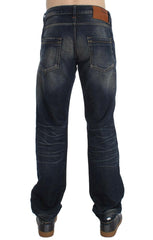 Acht Blue Wash Straight Fit Low Waist Jeans -   -  Acht.