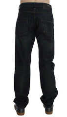 Acht Blue Wash Cotton Denim Straight Fit Jeans -   -  Acht.