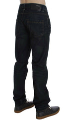 Acht Blue Wash Cotton Denim Straight Fit Jeans -   -  Acht.