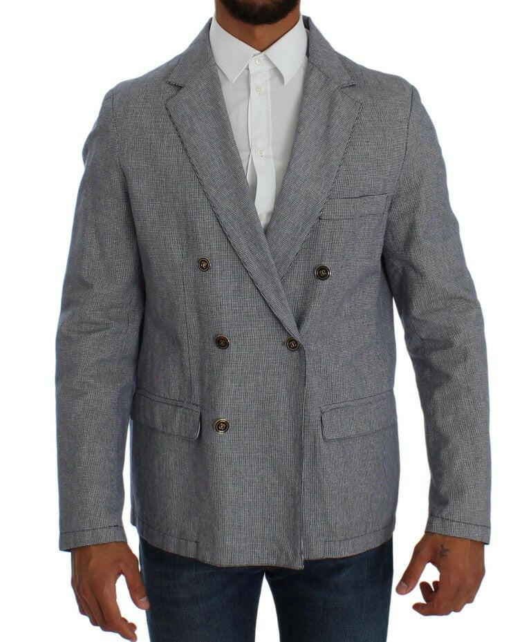 Master Coat Blue Double Breasted Regular Fit Blazer -   -  Master Coat.
