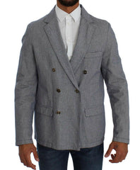 Master Coat Blue Double Breasted Regular Fit Blazer -   -  Master Coat.