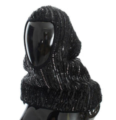Dolce & Gabbana Black Knitted Sequin Hood Scarf Hat - - Dolce & Gabbana.