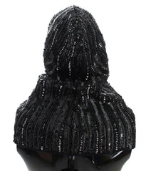 Dolce & Gabbana Black Knitted Sequin Hood Scarf Hat - - Dolce & Gabbana.