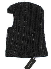 Dolce & Gabbana Black Knitted Sequin Hood Scarf Hat - - Dolce & Gabbana.