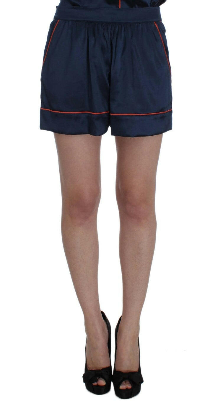 Dolce & Gabbana Blue Silk Stretch Sleepwear Shorts -   -  Dolce & Gabbana.
